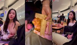 Public tại siêu thị gái xinh bắt bạn trai xuất tinh lên bánh cho mình ăn 3 Public